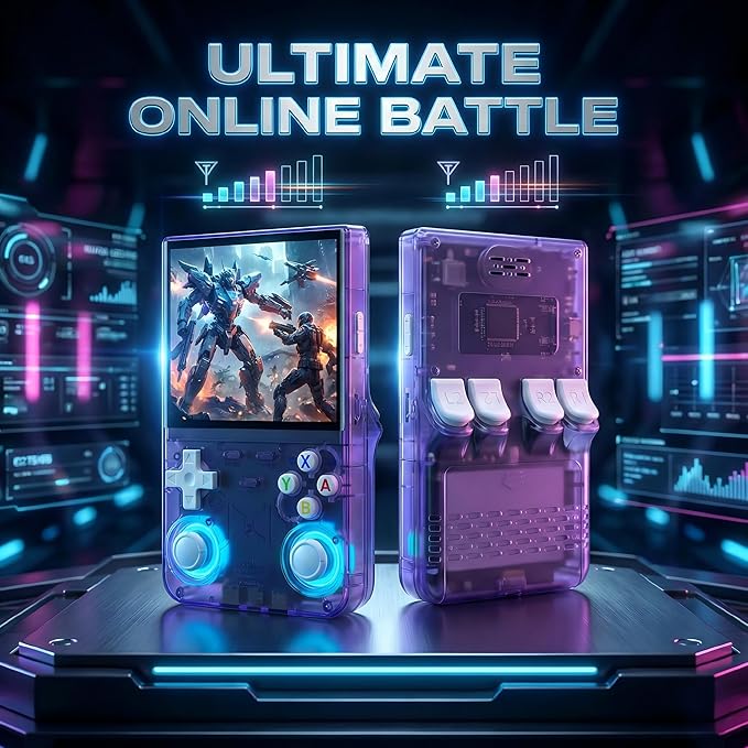 R36 Ultra Retro Handheld Game Console, 4.0-Inch 720x720 IPS Large Screen, Preloaded 20,000+ Classic Games, Linux Open Source with WiFi for Multiplayer, Portable Travel Game System, Kids & Adults Gift