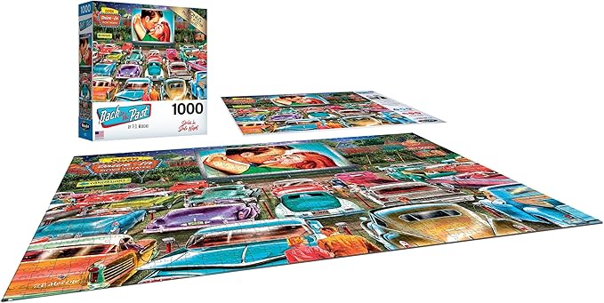 RoseArt - Back to The Past - Drive in Date Night - 1000 Piece Jigsaw Puzzle for Adults
