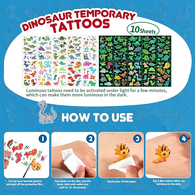 Dinosaur Party Favors For 10 Kids,140pcs Dinosaur Birthday Party Supplies,Dino Goodie Bags Stuffers,Boys Girls Goody Bags For Kids Birthday, Dino Party Favors Gift Bags,Dino Pinata Fillers Toys
