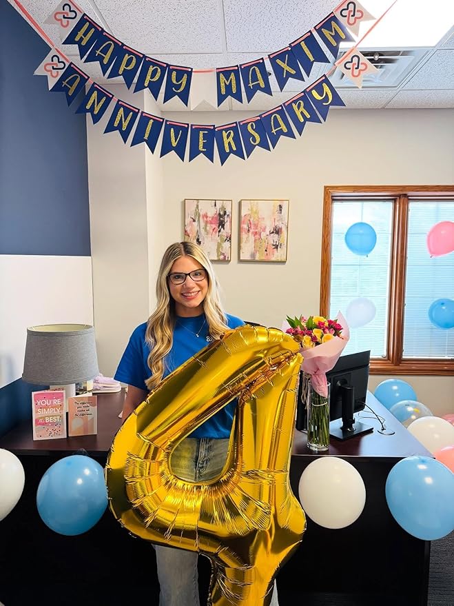 40 Inch Gold Number 4 Balloon, Giant 4 Number Balloons for 4th Birthday Decorations, Party Supplies for Baby Boy Girl, Gold Party Decor
