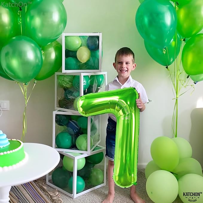 KatchOn, Giant Light Green Number 7 Balloon - 40 Inch | 7th Birthday Balloon for 7th Birthday Decorations | Seven Balloons Number | Number Balloons for Anniversary Decorations