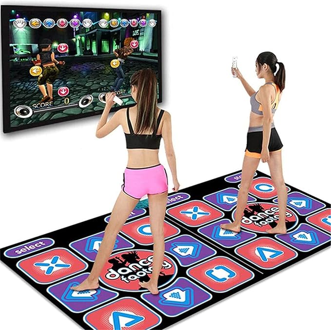 Dance Mat for Kids Adults Women,Non-Slip Wireless Dancer Step Pads with 150 Games and AUX Music,Multi-Function Games&Levels,Sense Game for PC TV for 2&1 Person (B)