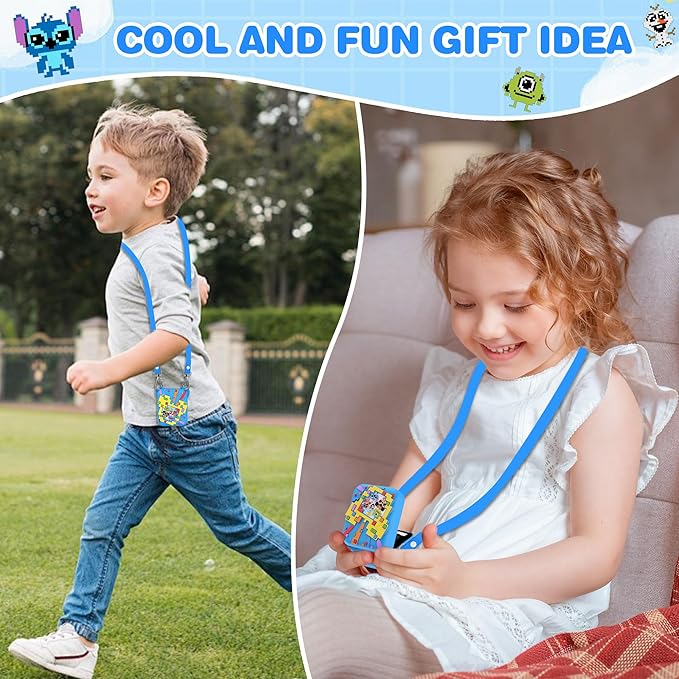 Silicone Case for Bitzee Disney Interactive Toy, Anti-Scratch, Washable, Shockproof Silicone Protective Cover for Bitzee Disney Interactive Toy Electronic Pets Accessories with Lanyard - Blue