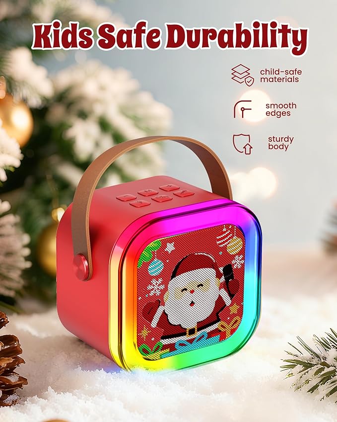 Mini Karaoke Machine for Kids Girls & Boys - Portable Bluetooth Speaker with 2 Wireless Microphones - Kids Birthday for Ages 4-10 Years Old- Christmas Limited Edition