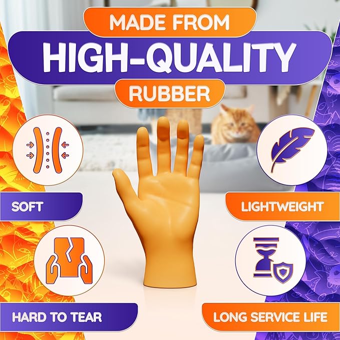 10Pcs Tiny Hands for Fingers Hands Puppets - Five Lefts & Rights Little Hands Prank Realistic Mini Hands for Gag Performance - Rubber Small Hands for Funny Party Favors Miniature Hands Tiny Things