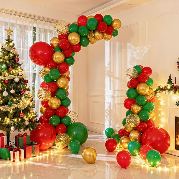 RUBFAC 129pcs Green Balloons Different Sizes 18 12 10 5 Inch Green Latex Christmas Balloon Garland Arch for Masquerade Party Decorations Birthday Baby Shower Wedding Party Supplies