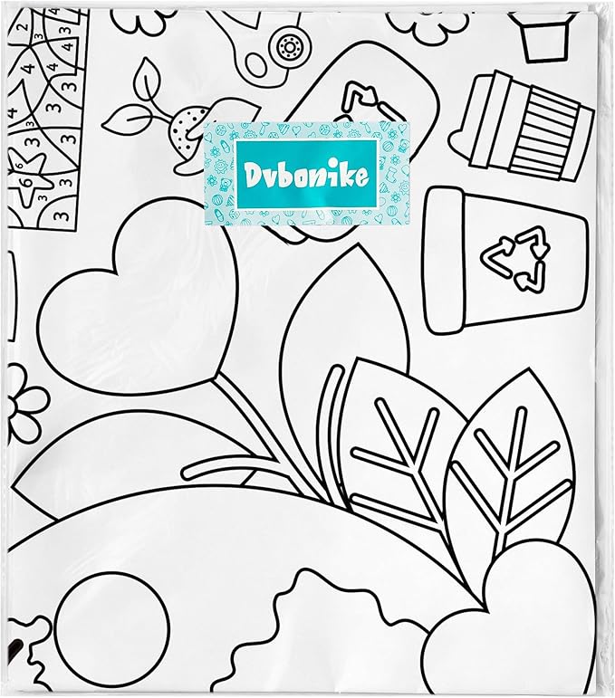 Dvbonike 2Pcs Jumbo Happy Earth Day Coloring Activity Poster - Planet Mini Fun Games DIY Drawing Color-in Paper 55.1 x 23.6 Inch Blank Doodle Art Banner, Home School Educational Event Party Supplies