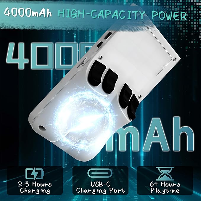 R36MAX Handheld Game Console, 40000+ Games Retro Gaming Console, 256GB TF Card Mini Retro Video Arcade, 4000mAh Portable Rechargeable 4.0" IPS HD Screen Pocket Arcade, White
