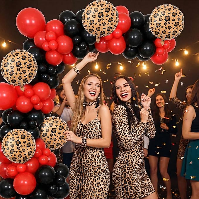 BBTO 12 Pcs 18 Inch Neon Rainbow Leopard Birthday Foil Balloons Color Cheetah Balloons Cheetah Birthday Decorations Neon Rainbow Leopard Decorations Supplies for Party (Golden Brown)