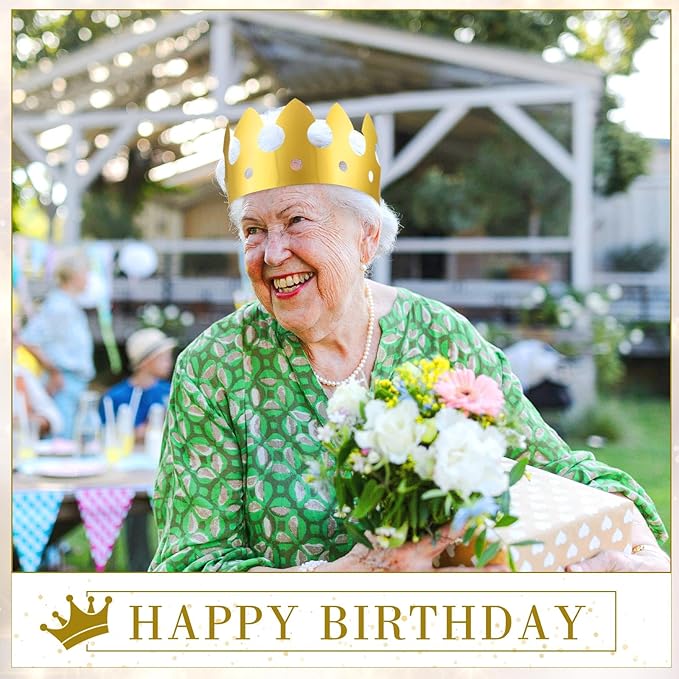 Crtiin 200 Pcs Gold Paper Crowns Bulk King Crown Princess Hats for Birthday Celebration Party Supplies