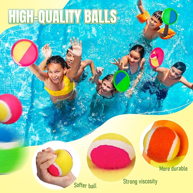 Toss and Catch Ball Game - Ideal Outdoor Beach, Pool & Yard Toy for Toddlers and Kids Ages 4, 5, 6, 7, 8+, Perfect for Boys Girls - Great Birthday Gift & Stocking Stuffers