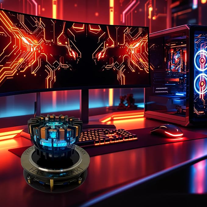 Arc Reactor MK1 Levitating 1:1 Scale Floating and Spinning LED Tech Decor,Desk Display, Unique Gift (MK1)
