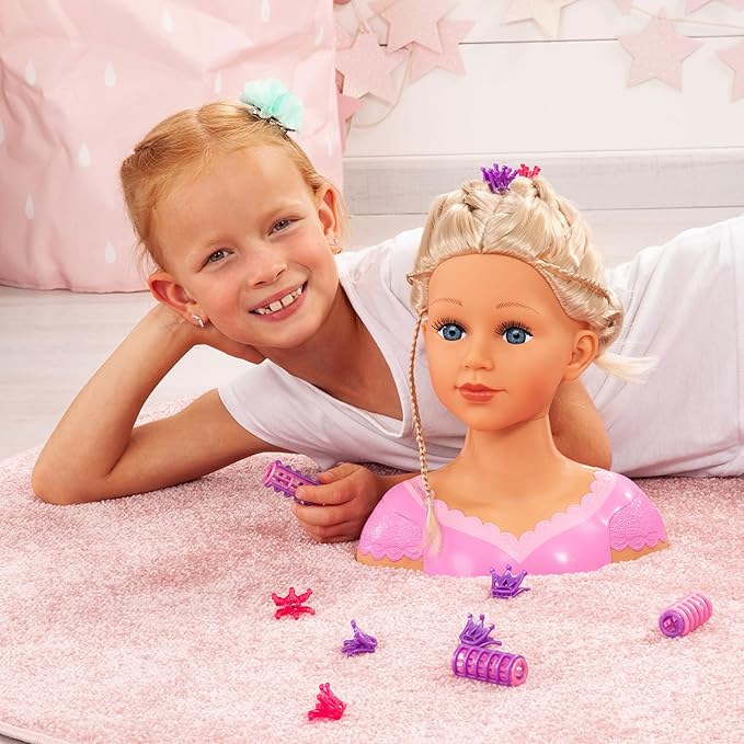 Bayer: Charlene Styling Head 27cm with Blonde Hair, Makeup and Accessories for Creative Play