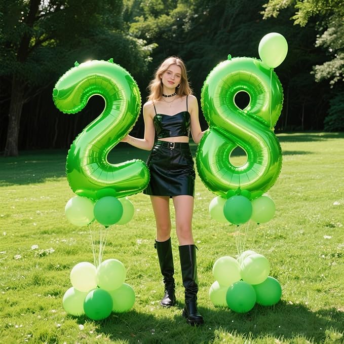 40 Inch Light Green Balloon Number 2 Balloon,Number Balloons Big Giant Jumbo Number 2 Foil Mylar Balloons for 12th Birthday Party Anniversary Events,Wedding Anniversary Party Decorations