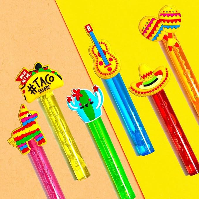 Fiesta Party Favors,24Pcs Mexican Taco Bubble Wand for Cinco De Mayo Fiesta Birthday Party Supplies,Classroom Prizes Pinata Goodie Bag Stuffers Gifts