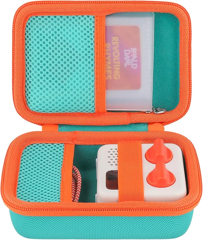 co2CREA Hard Case Compatible with Yoto Mini Kids Audio Music Player Children Speaker Plays Audiobook Cards Radio and Card Holder Hold up to Yoto 36 Cards, Teal Case