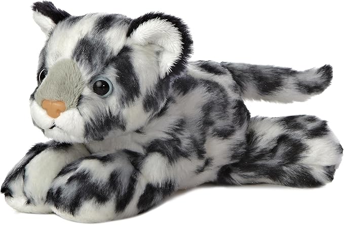 Aurora® Adorable Mini Flopsie™ Snow Leopard Stuffed Animal - Mini Companions Ready for Playful Adventures - for Kids All Ages, Toddlers, Adults, and Families - Gray 8 Inches