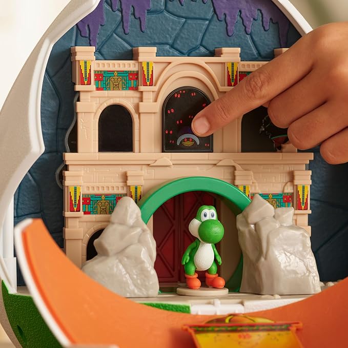 The Super Mario Galaxy Movie – 9-Inch Yoshi Egg Playset with 1.5” Yoshi and Exclusive Fire Mario Action Figures, Opens to Reveal Double-Sided Playset!