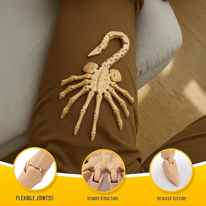 1/4 Scale Poseable Facehugger Model, 12-Inch 3D Printed Action Figure Accessory for Alien Collectibles, Diorama, Display, and Horror Scene Decoration