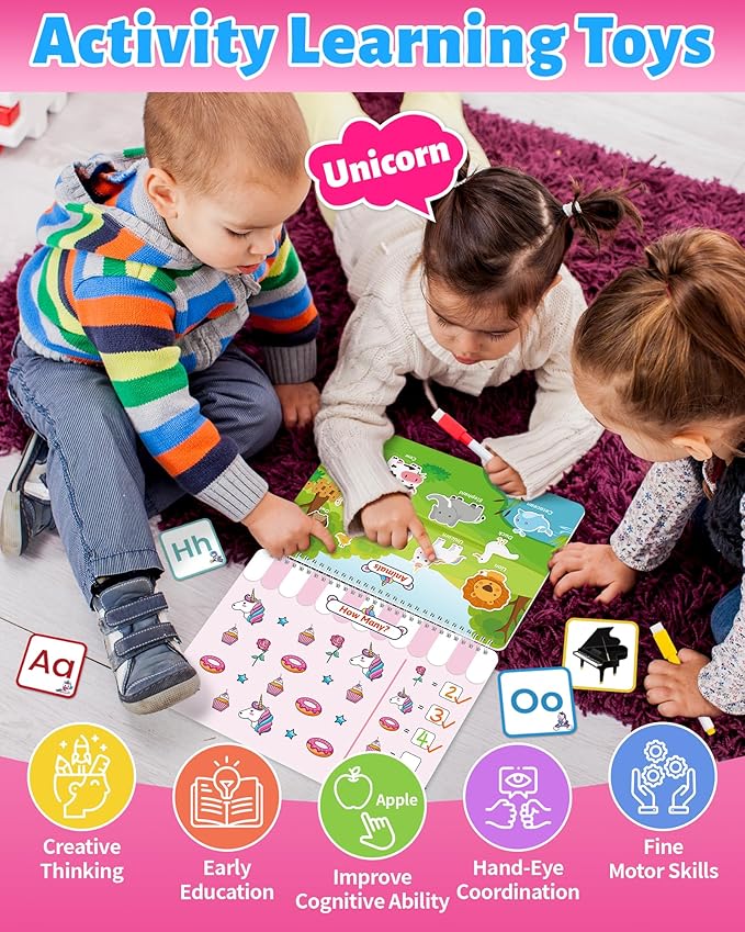 Benresive Montessori Preschool Busy Book for Toddlers 3-5, Preschool Learning Activities, Educational Toys Gifts Ages 3 and Up, Autism Sensory Travel Toys Easter Basket Stuffers for Toddlers