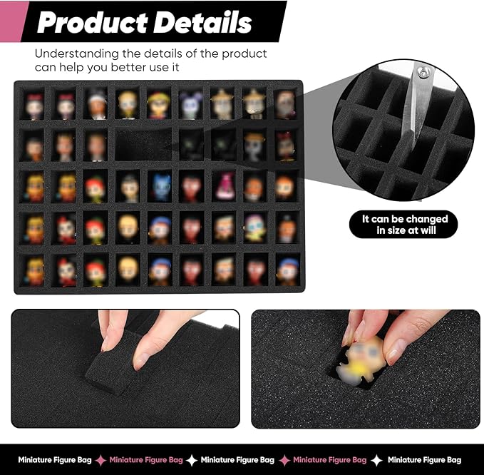 Toy Storage Case Compatible with Disney Doorables Collectible Mini Figures.Toys Display Bag with 2 Layers of Foam with Pre-Cut Grooves.Holds 90 Mini Figures.(Case Only) (Pink)