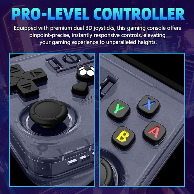 R36MAX Retro Gaming Console, 4.0 Inch Handheld Game Console with 64GB Classic Video Games Inchluded,Support 30+ Simulators,Hand Held Game Console for Christmas (Gray)