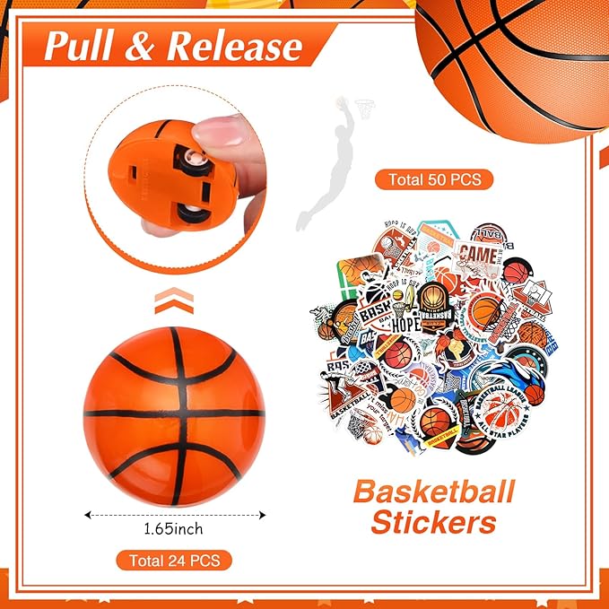 Aoriher 194 Pcs Basketball Party Favors Set Sport Silicone Bracelet Sport Car Keychain Whistle for Girls Boys Birthday Gifts Sport Themed Party Supplies