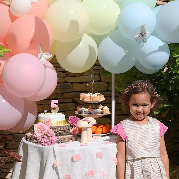Talking Tables 50pcs Fairy Party Wildflower Decorations Disposable Tableware Butterfly Bunting, Paper Cups, Plates Pretty Napkins Kids Birthday, Mother's Day, Afternoon Tea, Baby Shower for 16 Guests