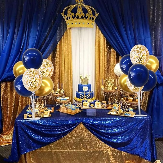 TONIFUL 6 Set Navy Blue Gold Balloon Centerpieces for Table,Balloon Arch Kit for Graduation Decorations 2026 Class of 2026 Party Decorations,New Year,Anniversary,Birthday Decoration