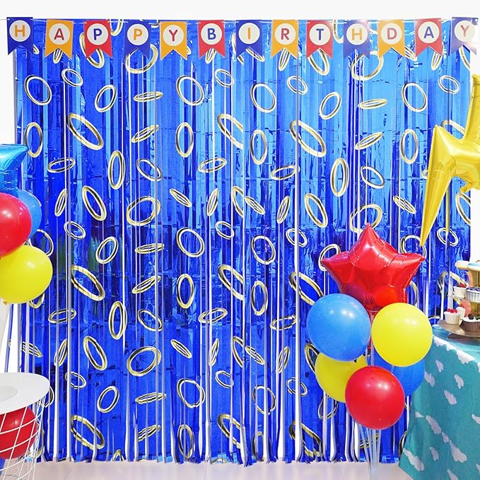 Cartoon Hedgehog Birthday Party Decoration, Including 2 Pack Ring Pattern Streamers, 21pcs Balloons & 1pcs Birthday Banner for Cartoon Hedgehog Themed Party Supplies