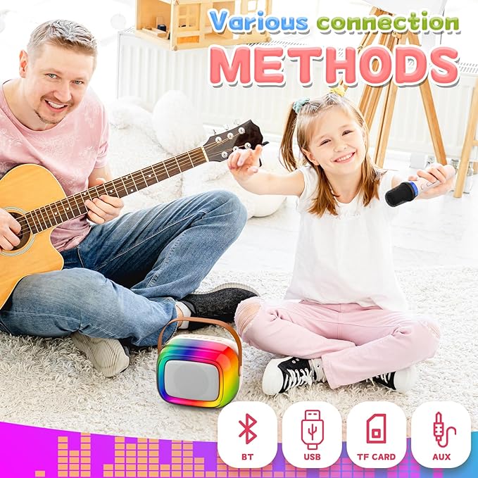 Karaoke Machine for Kids, Girl Toys Christmas Birthday Gifts for Ages 4-12 Girls, Boys, Guyucom Portable Bluetooth Karaoke Machines with 1 Wireless Mic for 4,5,6,7,8,9,10,11,12+ Year Old Kid Party