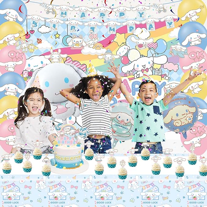 Birthday Party Decorations, Party Supplies Include Banner, Backdrop, latex Balloons, Hanging Swirls, Foil Balloon, Cake Cupcake Toppers, Tablecloth