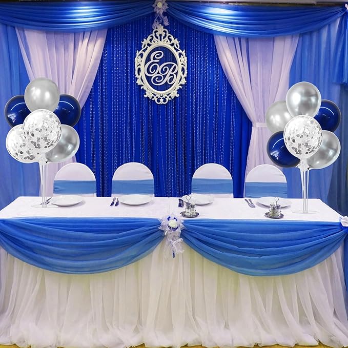 TONIFUL 6 Set Navy Blue Silver Balloon Centerpieces for Table,Balloon Arch Kit for Graduation Decorations 2026 Class of 2026 Party Decorations,New Year,Anniversary,Retirement,Birthday Decoration