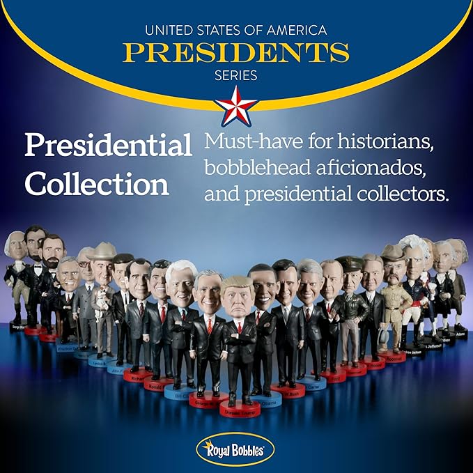 Royal Bobbles Donald Trump, 45th President of The United States – 8 Inches Tall – Collectible Bobblehead Statue