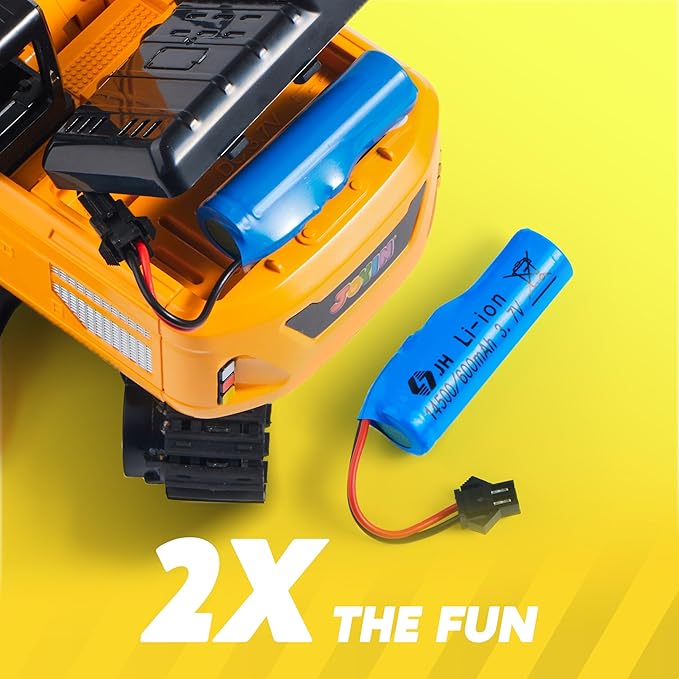JOYIN Remote Control Excavator Toys for Boys, 2.4Ghz RC Play Excavator with Light, Construction Toys for Boys Birthday Gift 3-5 4-7 8-12 Year Old Kids, Easter Basket Stuffers