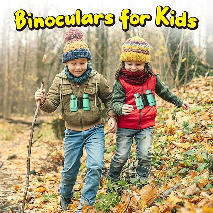 ESSENSON Binoculars for Kids Toys Gifts for Age 3-12 Years Old Boys Girls Kids Telescope Outdoor Toys for Sports and Outside Play Hiking, Bird Watching, Travel, Camping, Birthday Presents (Mint Green)