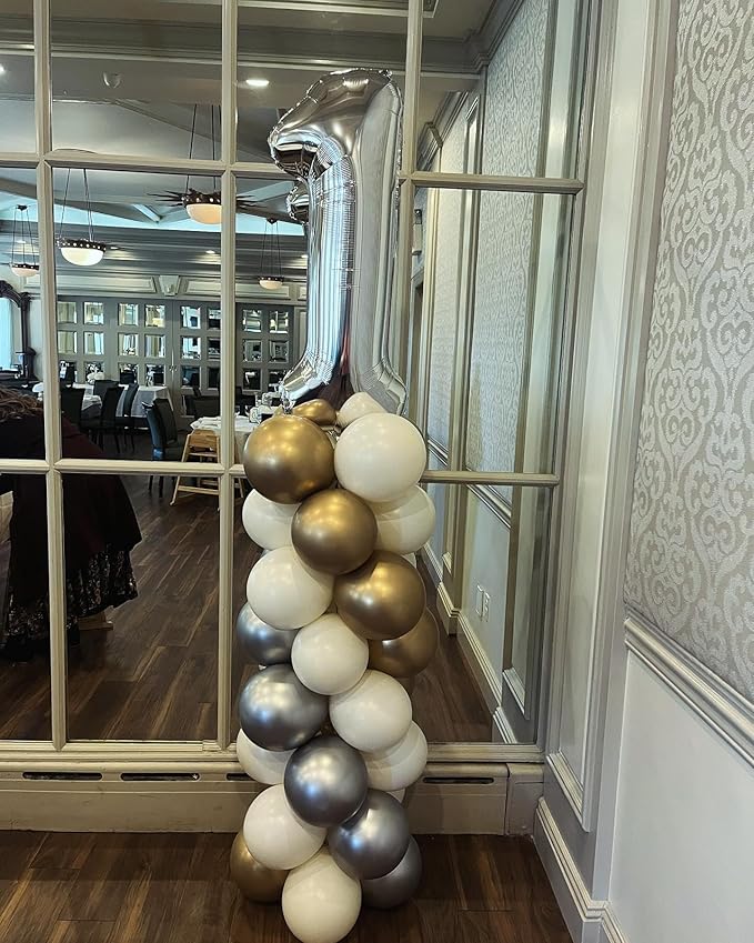 Silver Number 13 Balloon 40 Inch, 13th Birthday Party Decorations for Children, Giant 13 Foil Balloon for Party Supplies