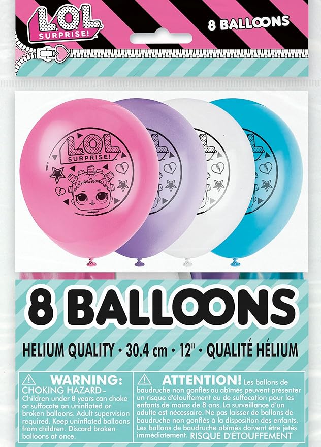 LOL Balloons - LOL Birthday Party Decorations - Bundle with 8 Latex, 1 Foil and Checklist - Birthday Balloons - Party Decorations and Supplies