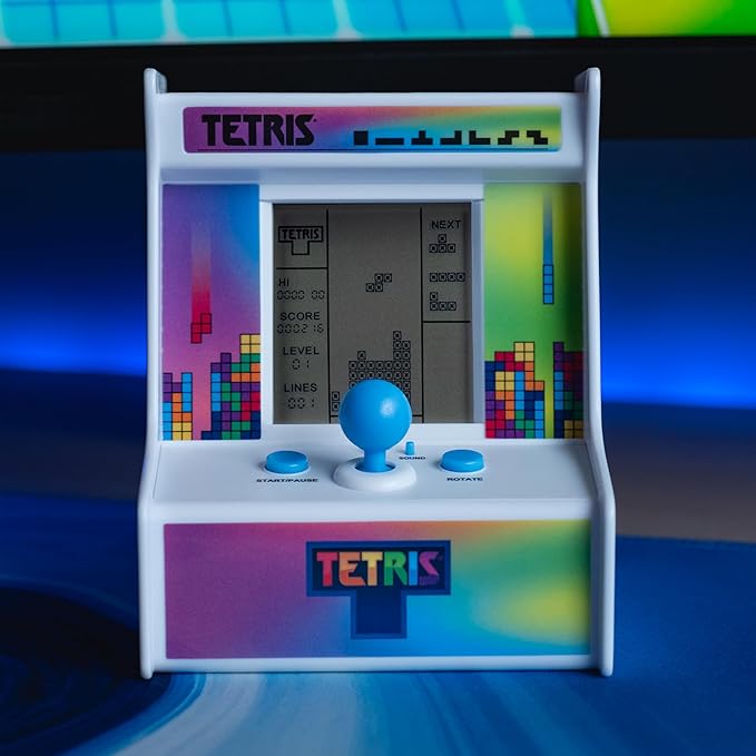 Tetris Desktop Arcade Retro Handheld Game Console – Portable Mini Video Game Console with Sprint & Marathon Modes, Classic Electronic Handheld Video Games for Kids & Adults