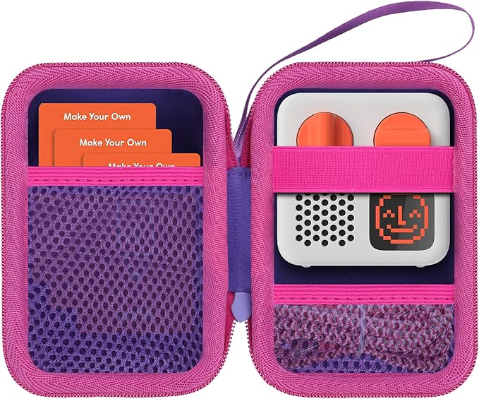 Hard Case Compatible with Yoto Mini Kids Audio Music Player Children Speaker Plays Audiobook Cards Radio (Purple+ Rose Case, for Yoto Mini)