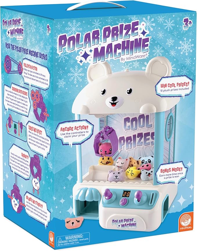 MindWare Polar Bear Prize Machine Crane Game - Electronic Arcade Game Machine for Ages 3 and Up