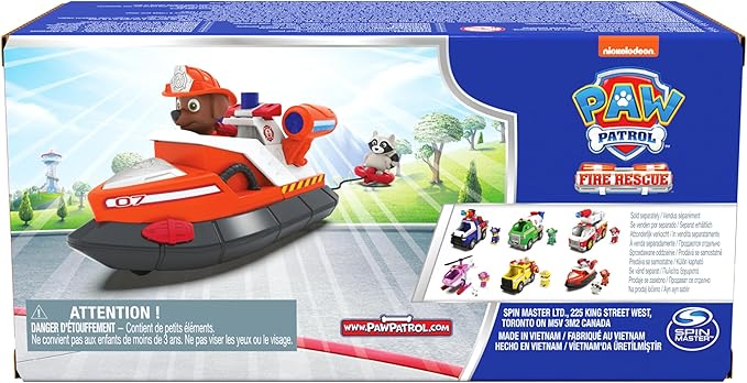 Paw Patrol Fire Rescue: Zuma Rescue Fire Boat with Action Figure, Launching Lifesaver, Raccoon & Toy Boat, Kids Toys for Boys & Girls Ages 3 and Up
