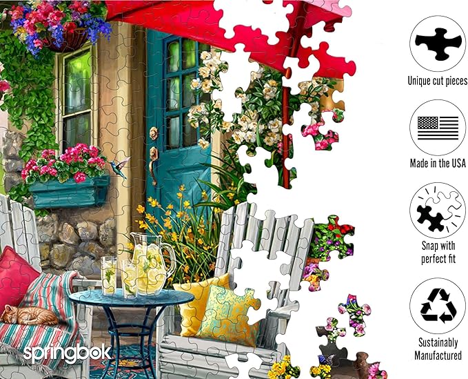 Springbok Sweet Summertime 500 Piece Jigsaw Puzzle for Adults - Poster Now Included - Colorful Flower Puzzle - Unique Cut Pieces - Made in USA