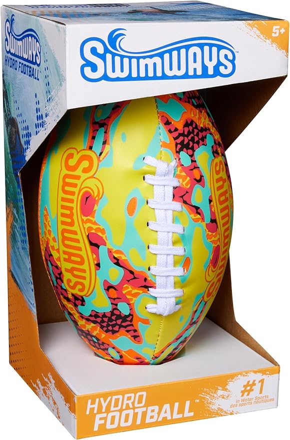 Swimways Hydro Waterproof Football, Outdoor Games for Adults and Kids, Swimming Pool Accessories and Pool Party Games,9.25 Inches, Green