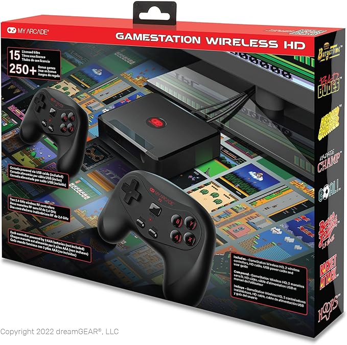 My Arcade GameStation Wireless HD: Data East Video Game Console with Over 250 Games, DGUNL-4144, Plug and Play