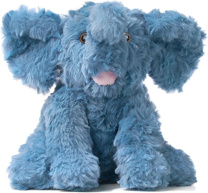 Hopearl Adorable Plush Calf Elephant Toy Floppy Elephish Ultra Soft Stuffed Animal for Boys Girls Kids Toddlers, Blue, 9''