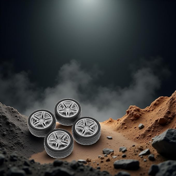 4Pcs Black Tires,48mm Simulation Rubber Wheel Tire Wheel Toy Model DIY RC Spare Parts Easy Installation Small in Size,Tire and Wheel Sets,Remote and App Controlled Vehicles and Parts,Wheels and Tires