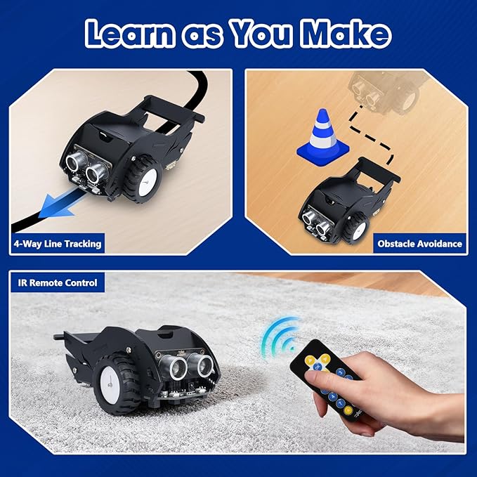ACEBOTT Intelligent Transportation Kit + SharkBot, 2 in 1 Smart Robot Car Kit Compatible with Arduino & Scratch, STEM Toys Coding Robot Kit for STEM Classroom & Home Education,Gifts for Kids and Teens