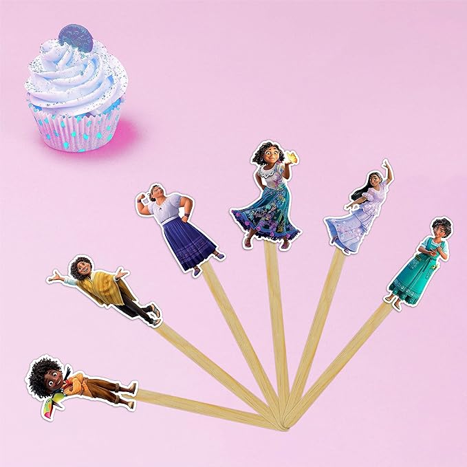"Encato Cupcake Topper – Magical Birthday Cake Decoration – Colorful Cartoon-Themed Party Cupcake Picks – Perfect Birthday Party Supplies for Girls & Boys, Family Celebration, and Special Events"