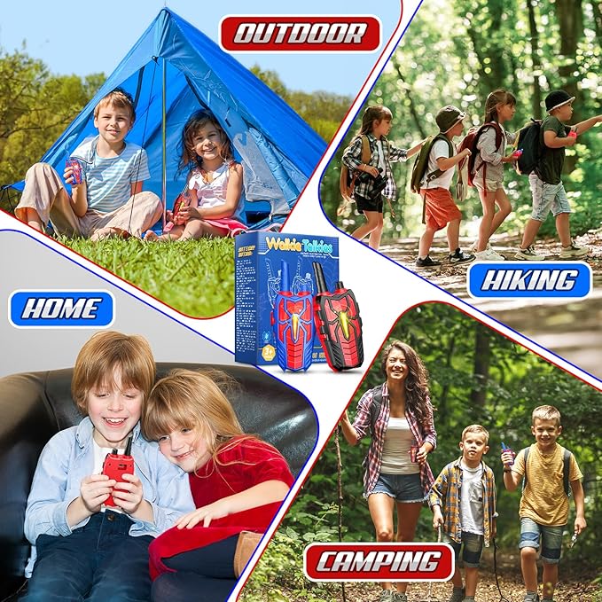 Rechargeable Walkie Talkies Toys for Kids: Toys Gifts for 3 4 5 6 7 8 Year Old Boys Girls Toddlers Walkie Talkies Birthday Gift for Ages 3-5 5-7 6-8 Boy Girl Kid Long Range Outdoor Camping Hiking Toy